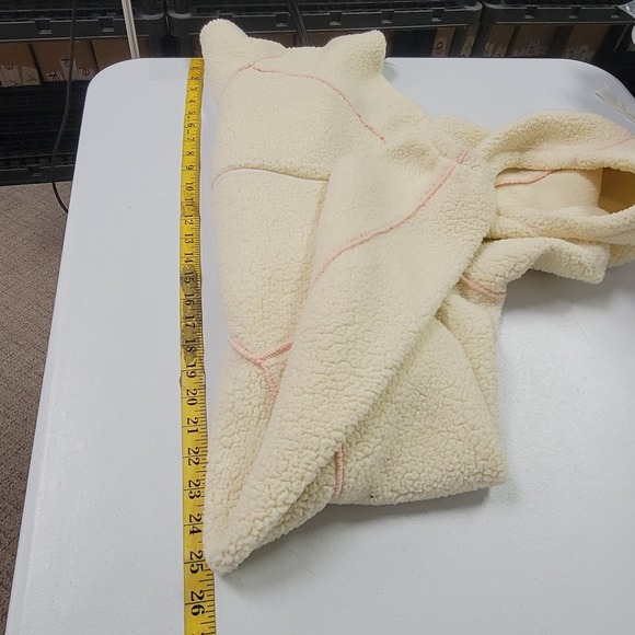 Out From Under Scarlet Fleece Zip Up Hoodie Size S Sherpa Oversized Cream Pink - Picture 8 of 11
